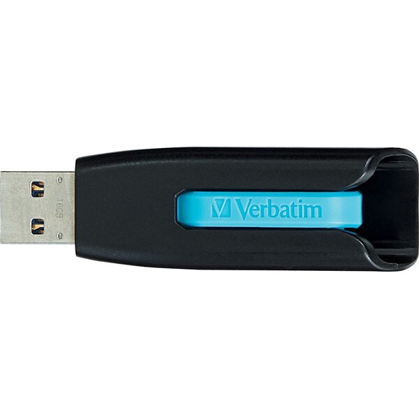 Verbatim Store 'n' Go V3 16GB USB 3.0 Flash Drive, Pack/3 (Blue/Gray/Green) - 99126
