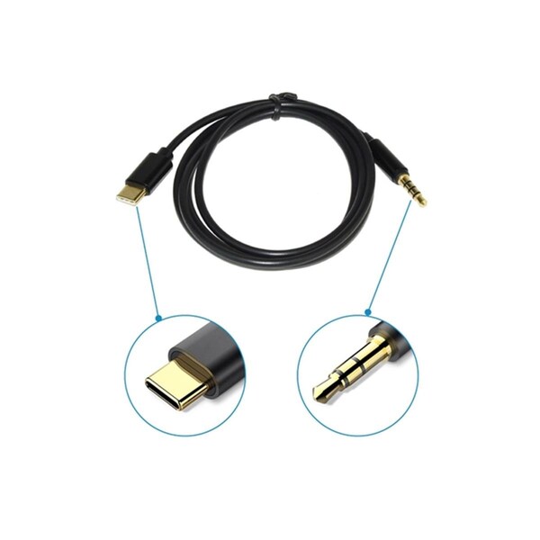 Abacus 3.9 ft. Type-C to 3.5 mm Audio Aux Jack Headphone Adapter USB C Male Extension Cord - AB1761346
