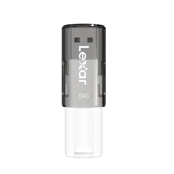Awesome Audio 64GB JumpDrive S60 USB 2.0 Type-A Flash Drive with Cap, White & Black - AW3337934