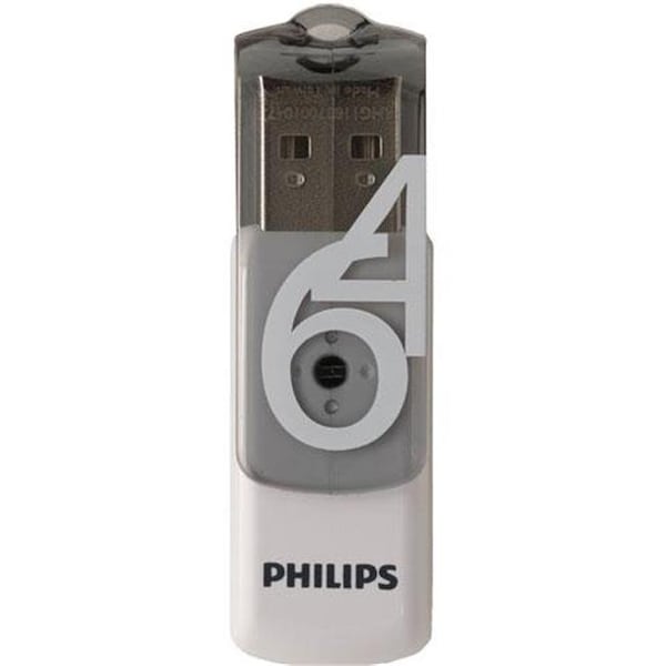 Signify Philips PHMMD64GBVIVIDG 64GB USB 2.0 Vivid Edition Flash Drive - Grey - PHMMD64GBVIVIDG