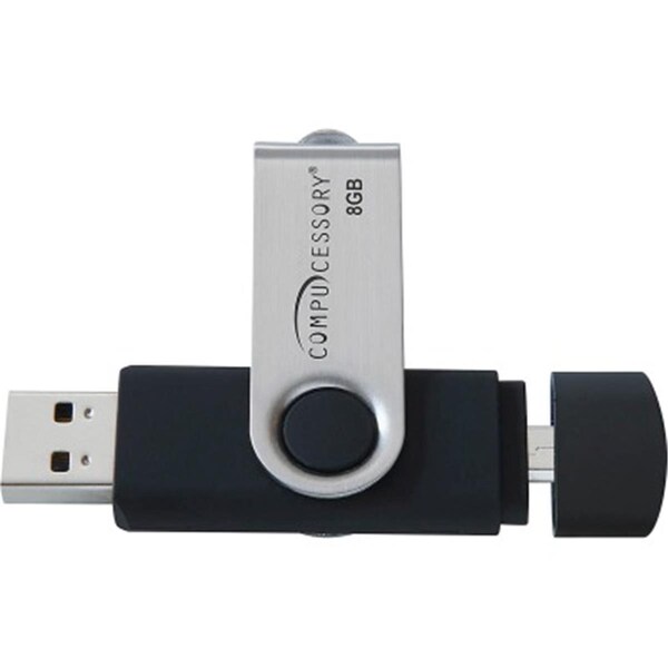 Ezgeneration 8GB USB 2.0 Flash Drive, Black & Silver - EZ3742786