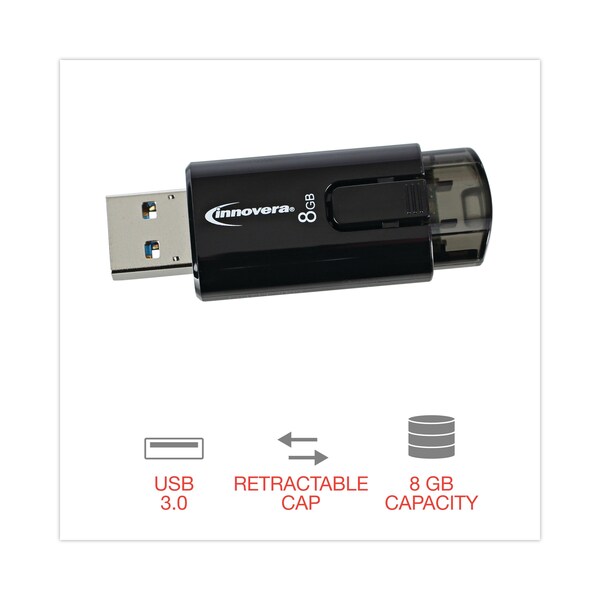 Innovera USB 3.0 Flash Drive, 8 GB, PK3 - 82308