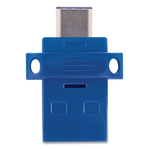 Verbatim Store n' Go Dual USB 3.0 Flash Drive for USB-C Devices, 64 GB, Blue - 99155