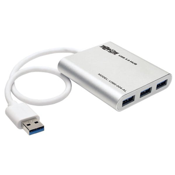 Doomsday U360-004-AL 4 Port Portable USB 3.0 Super Speed Mini Hub, Aluminum - DO890782