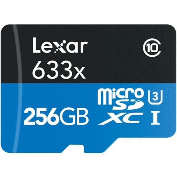 Lexar Media, Inc Lexar LSDMI256BBNL633A 256GB High-Performance 633x UHS-I microSDXC Memory Card with SD Adapter - LSDMI256BBNL633A