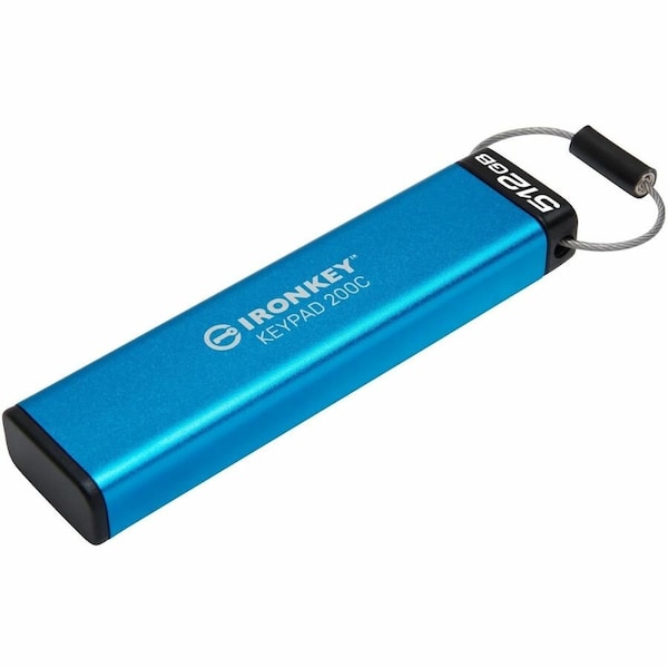 Kingston IronKey Keypad 200 512GB USB 3.2, Gen 1 Type C Flash Drive - IKKP200C/512GB