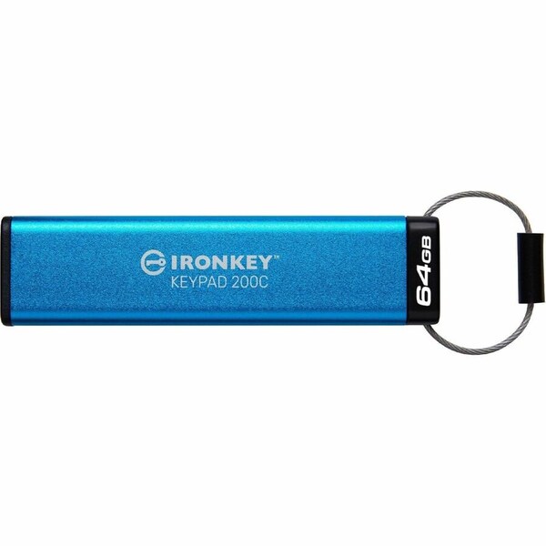 Kingston IronKey Keypad 200 64GB USB 3.2, Gen 1 Type C Flash Drive - IKKP200C/64GB