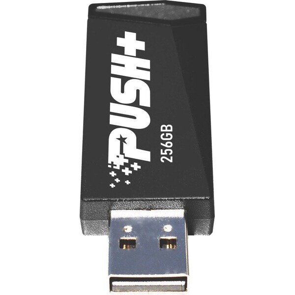 Patriot Memory Patriot Memory Push+ USB 3.2 Gen. 1 Flash Drive - 256 GB - USB 3.2 (Gen 1) - Black - 2 Year Warranty - PSF256GPSHB32U