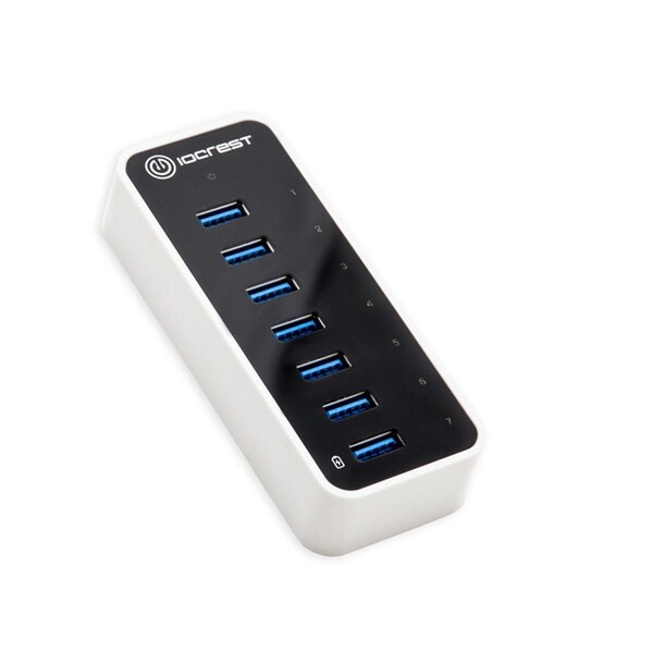 Syba Super Speed IO Crest 7-Port USB 3.0 Hub with AC Power Adapter - SY488157