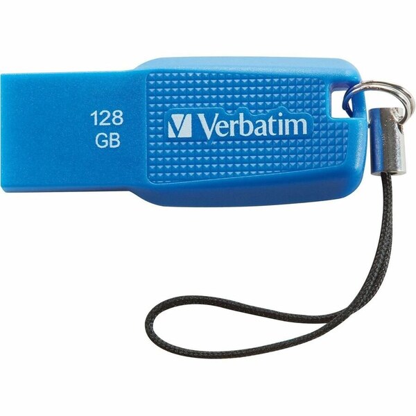 Verbatim Americas 128GB ERGO USB 3.0 FLASH DRIVE-BLUE - 70880