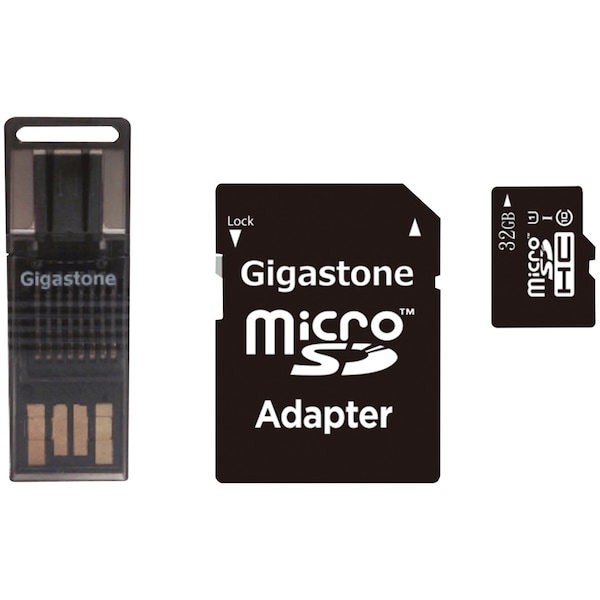 Gigastone Prime Series 32GB microSD Card 4-in-1 Kit - GS-4IN1600X32GB-R