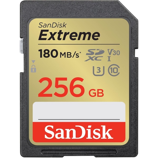 Sandisk 256GB, Up to 180MBs Read Extreme SDXC Memory Card - SDSDXVV-256G-ANCIN