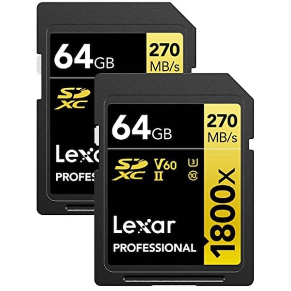 Awesome Audio 1800X 64GB Class 10 UHS-II U3 Gold Series SDXC Memory Card, 2PK - AW3337942