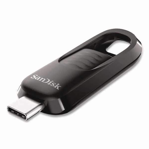 Sandisk Ultra Slider USB 3.2 Type C Flash Drive, 64 GB, Black - SDCZ480064GA46