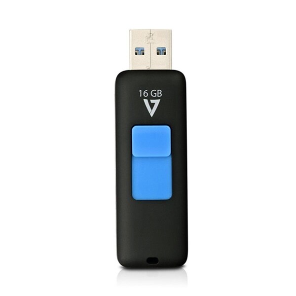 V7 Memory 16GB Retractable USB 3.0 Flash Drive, Black - VF316GAR-BLK-3N
