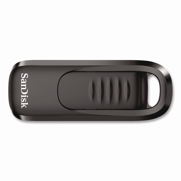Sandisk Ultra Slider USB 3.2 Type C Flash Drive, 128 GB, Black - SDCZ480128GA46