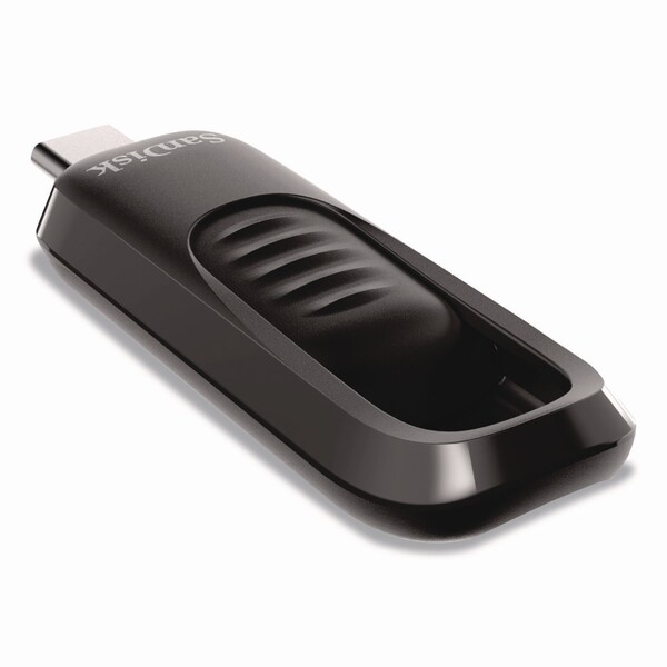 Sandisk Ultra Slider USB 3.2 Type C Flash Drive, 128 GB, Black - SDCZ480128GA46