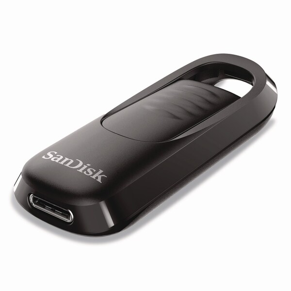 Sandisk Ultra Slider USB 3.2 Type C Flash Drive, 128 GB, Black - SDCZ480128GA46