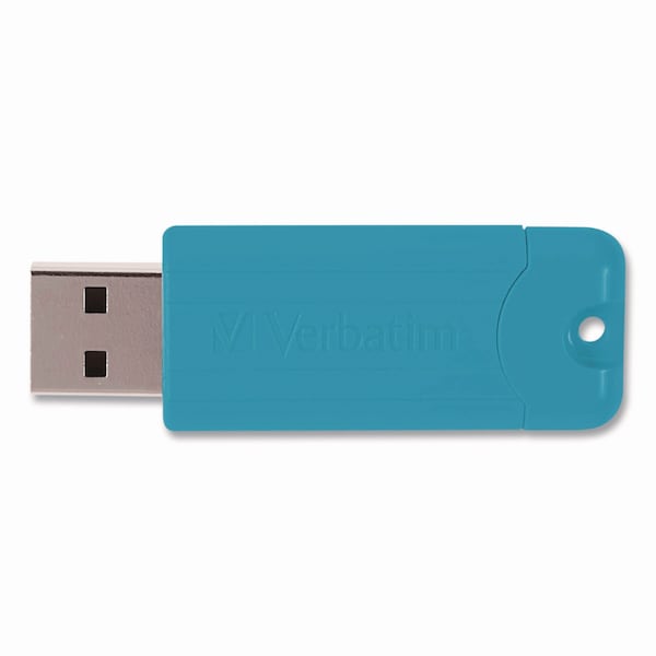 Verbatim PinStripe USB 3.2 Flash Drive, 64 GB, Assorted Colors, 5PK - 70389