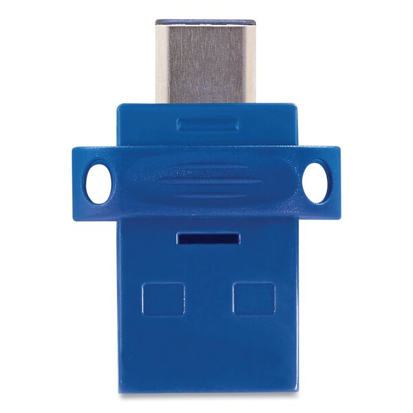Verbatim Store n' Go Dual USB 3.0 Flash Drive for USB-C Devices, 32 GB, Blue - 99154