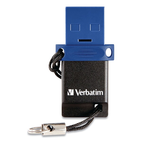 Verbatim Store n' Go Dual USB 3.0 Flash Drive for USB-C Devices, 32 GB, Blue - 99154