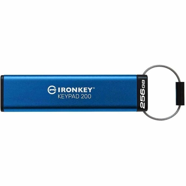 Kingston IronKey Keypad 200 256GB USB 3.2, Gen 1 Type A Flash Drive - IKKP200/256GB