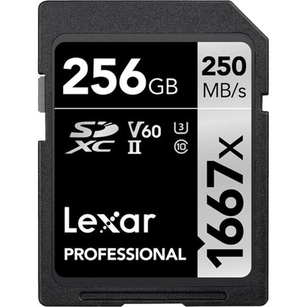 Lexar Media, Inc Lexar LSD256CBNA1667 256GB Professional 1667x UHS-II SDXC Memory Card - Class 10; U3 - LSD256CBNA1667