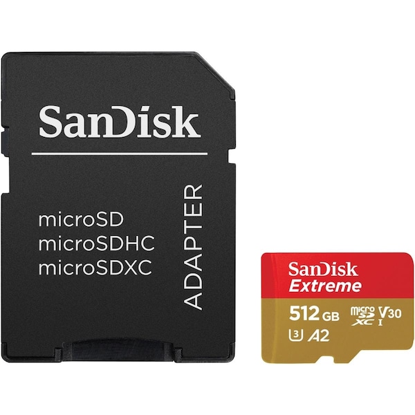 Western Digital 512 GB Class 3-UHS-I U3 V30 SanDisk Extreme microSDXC Card - SDSQXAV-512G-AN6MA