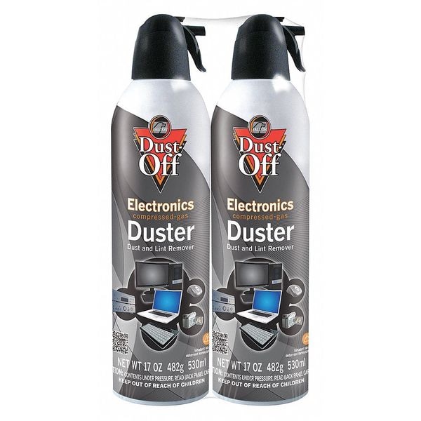Dust-Off Falcon Dust-Off Jumbo Disposable Dusters - Ozone-safe, Moisture-free - Gray - 2 / Pack - DPSJMB2