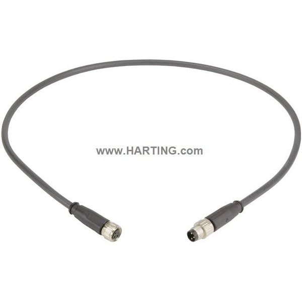 Harting Cordset, Cable de 0.5 m, PUR, Negro - 21348081388005