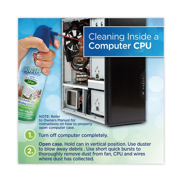Dust-Off Dust-Off Air Duster - For Computer Equipment, Printer Accessories - 12 fl oz - DPSXL12