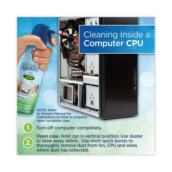 Dust-Off Dust-Off Air Duster - For Computer Equipment, Printer Accessories - 12 fl oz - DPSXL12