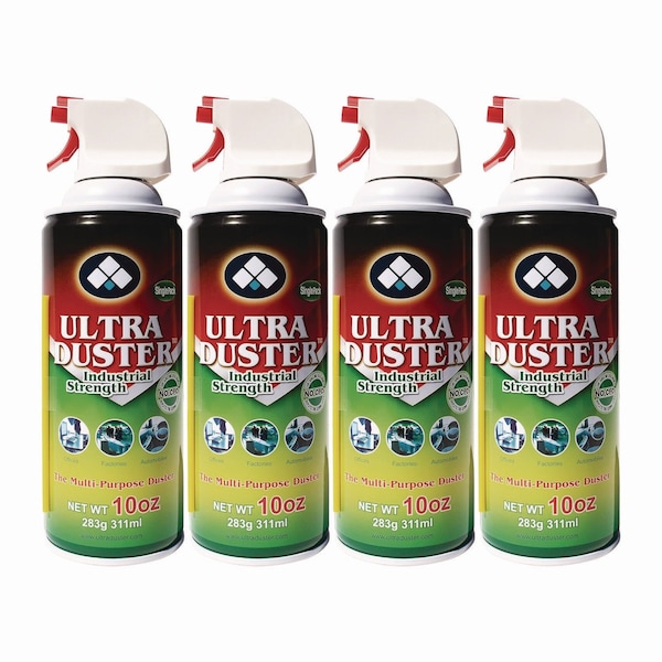 Nxt Technologies Ultra Duster Industrial Strength Air Duster, 10 oz Can, 4PK - UDS-10P4