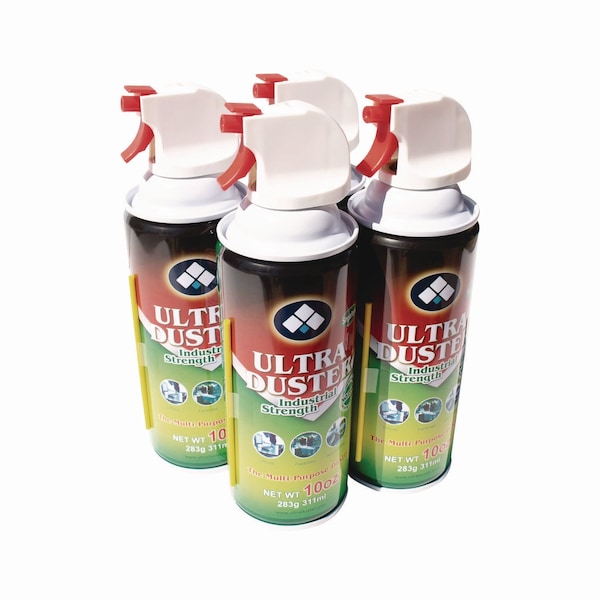 Nxt Technologies Ultra Duster Industrial Strength Air Duster, 10 oz Can, 4PK - UDS-10P4