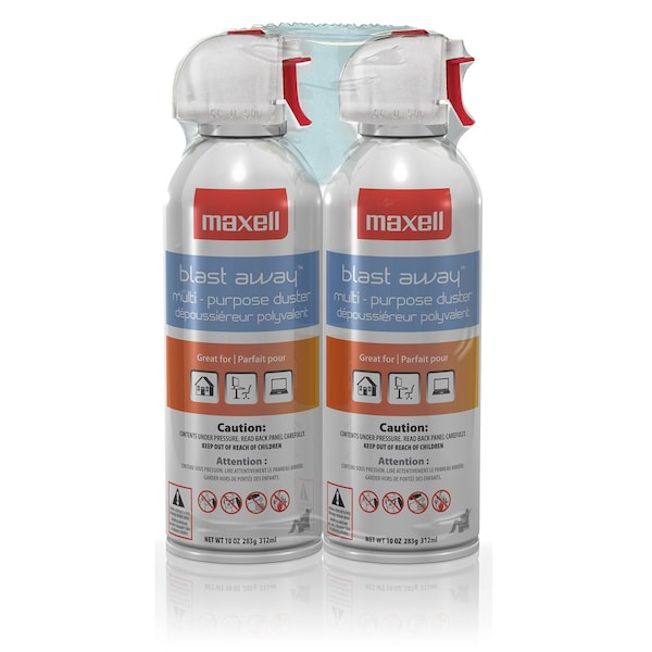 Maxell CA-4 COMPRESSED AIR No 152 10oz 2PK SHRINK WRAPPED AND STICKERED, 2PK - 190026
