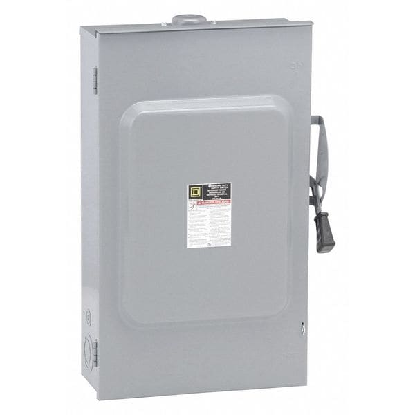 Interruptor de seguridad no fusible Square D, deber general, 240V AC, 3PST, 200 A, NEMA 3R - DU324RB