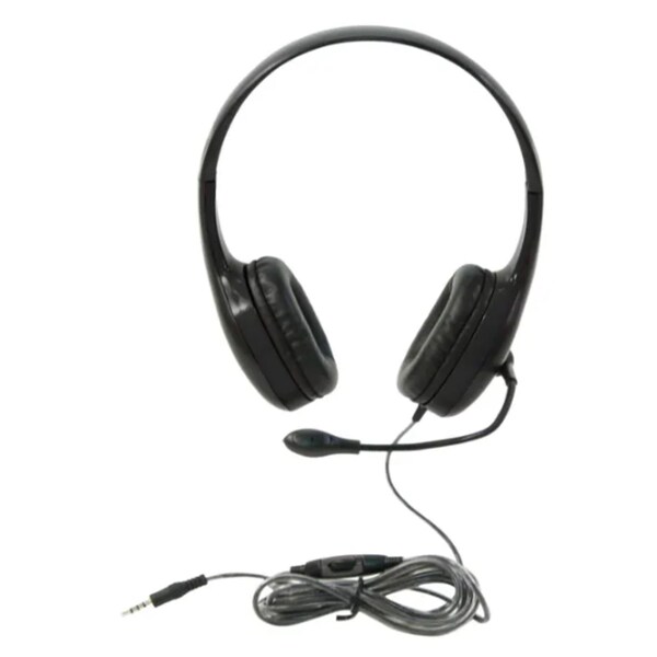 Califone On-Ear Headset with Gooseneck Microphone, 3.5mm, Black - KH-08GT BK