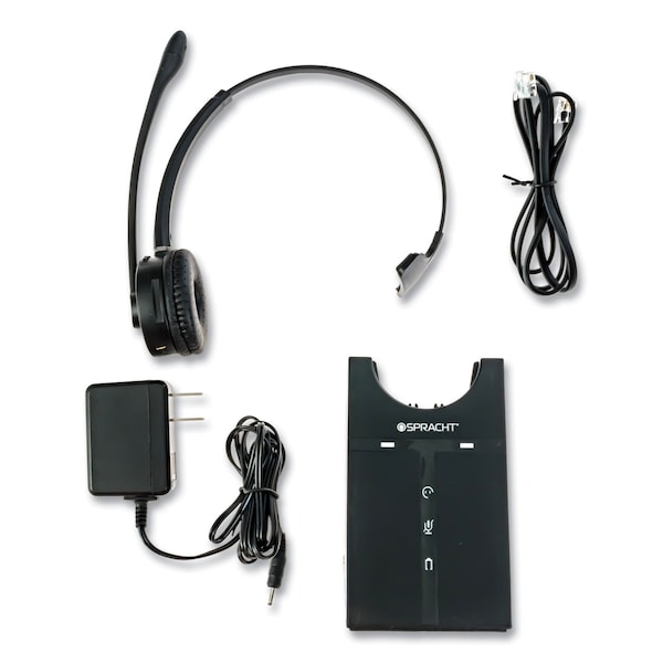Spracht ZuM Maestro DECT Headset, Monaural, Over-the-Head, Black - HS2018