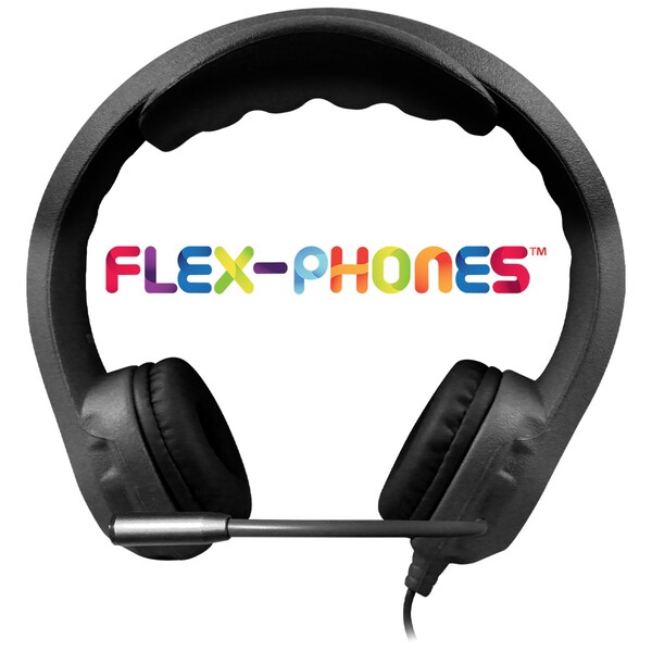 Hamiltonbuhl Kids Black Flex-Phone TRRS Headset with Gooseneck Microphone - KFX2-BLK