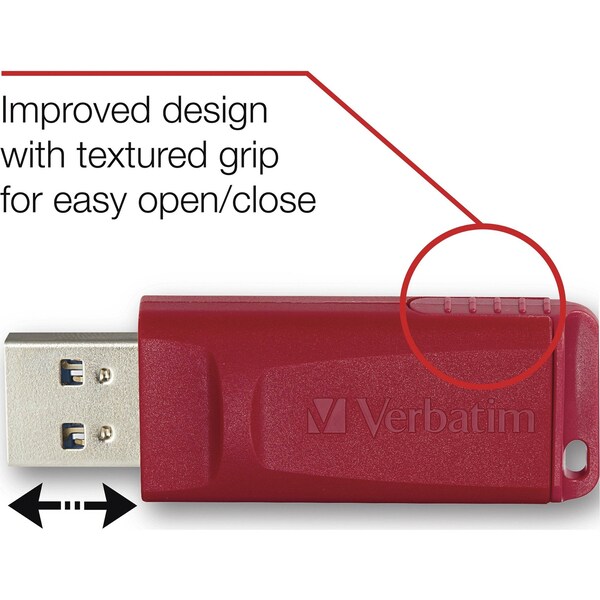 Verbatim Store 'n' Go USB Flash Drive, 32 GB, Assorted Colors, PK3 - 99811