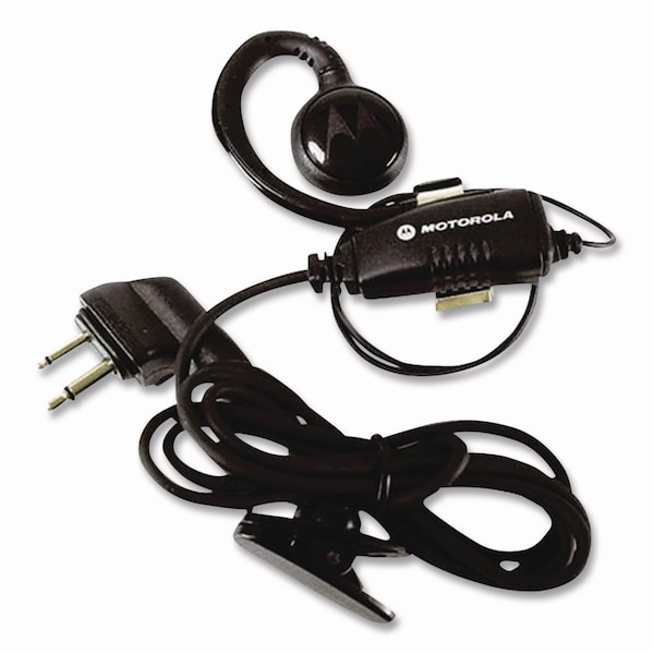 Motorola Swivel Monaural Over The Ear Earpiece with In-Line Microphone and Push-To-Talk, Black - HKLN4604