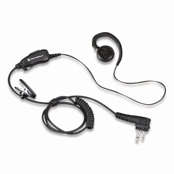 Motorola Swivel Monaural Over The Ear Earpiece with In-Line Microphone and Push-To-Talk, Black - HKLN4604