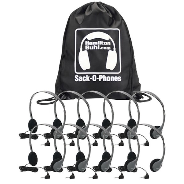 Hamiltonbuhl HamiltonBuhl Sack-O-Phones  10 HA2 Personal Headsets  Foam Ear Cushions in a Carry Bag - SOP-HA2