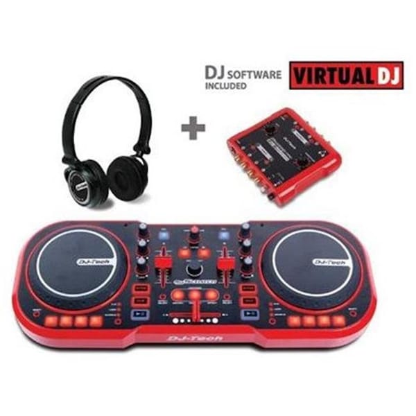 First Audio Manufacturing FIRST AUDIO MANUFACTURING MYSCRATCHPACK USB DJ MIDI Controller with Headphones and External Sound Interface - MYSCRATCHPACK