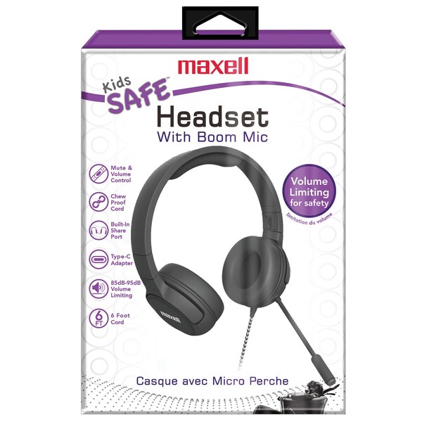Maxell Kids Safe Listening Overear Headset with Boom Mic - 198021
