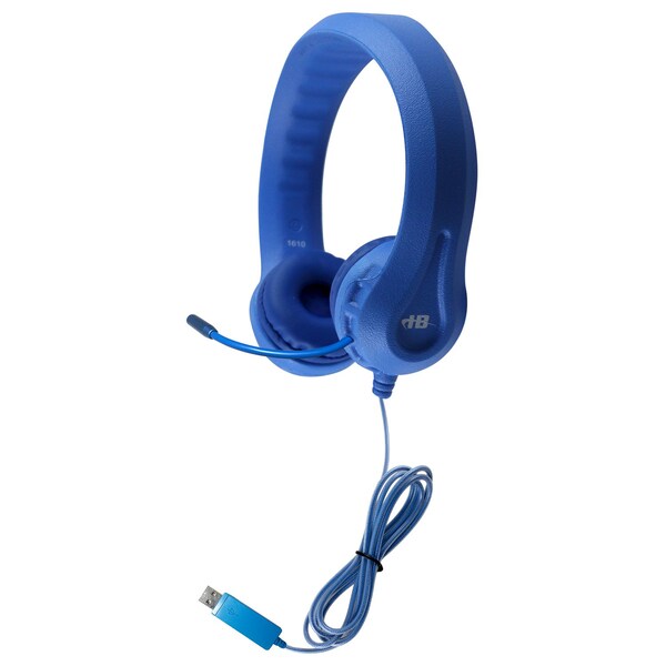 Hamiltonbuhl Kids Blue Flex-Phone USB Headset with Gooseneck Microphone - KFX2U-BLU