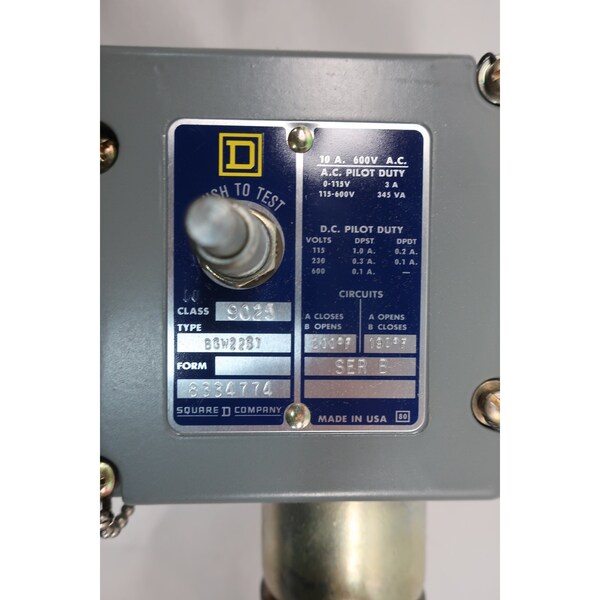 Interruptor Square D 9025 BGW22-S1 200F 600V-CA Sensor de Temperatura de Otros - 9025 BGW22-S1