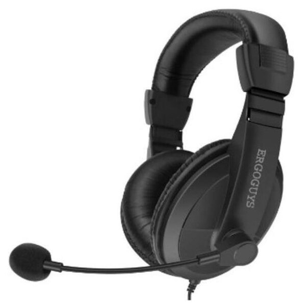 Ergoguys Ergoguys EG-55BLK USB Lightweight Headset with Rotating Mic; Black - EG-55BLK