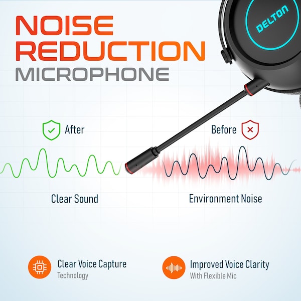 Delton G520 Wireless Computer Headset Stereo Gaming Headphones w/ Retractable Microphone Auto Pair USB - DBHG520