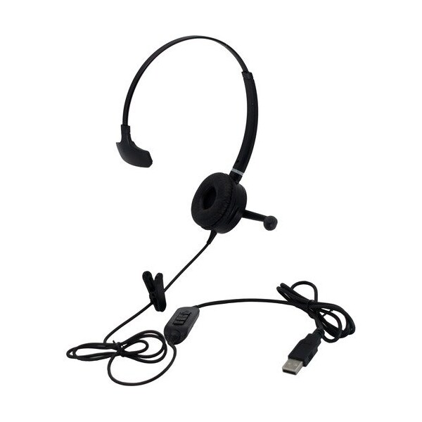 Spracht Headset, w/Microphone, USB, Single Ear, Noise-Canceling, 40mm, BK - SPTHSWDUSB1